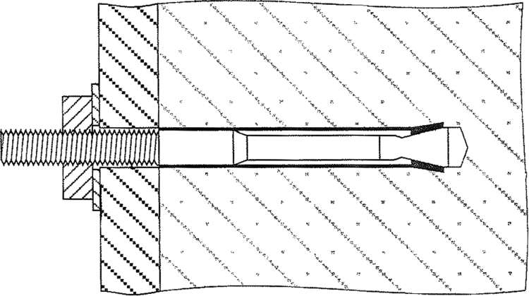 Schematic drawing of the ductile seismic anchor.