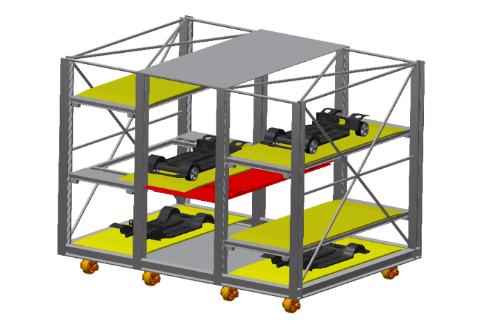 CAD 3D model of the dynamic storage [University of Stuffgart].
